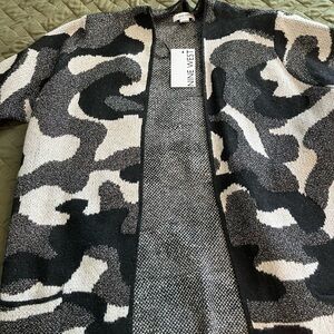 Nine West Black, cream and sparkle camo Patterned Sweater